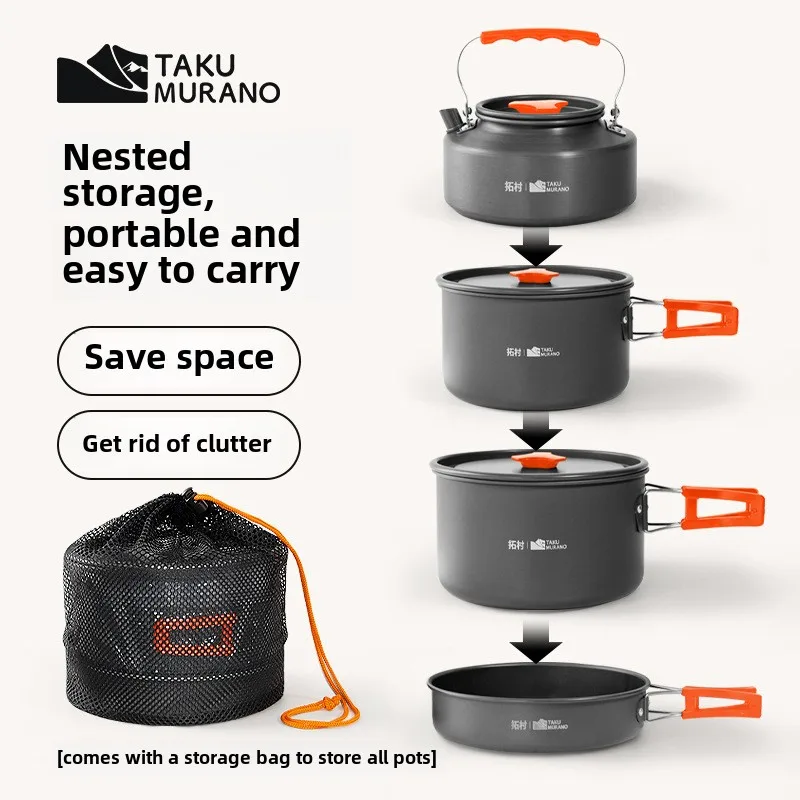 Peralatan makan luar ruangan,  - Quality Camping Cooking Set ulasan dan harga