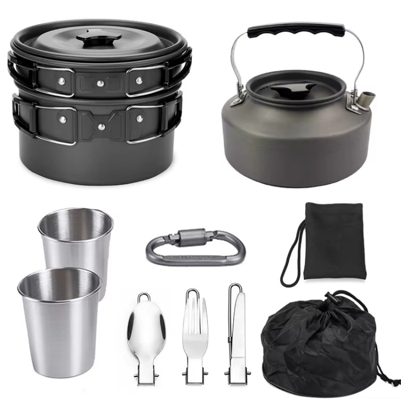Kompor Camping Ringan Berkuali - Quality Camping Cooking Set ulasan dan harga
