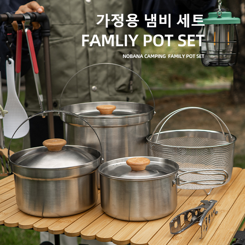 NOBANA Set Panci Baja Tahan Ka - Camping Cooking Organizer ulasan dan harga