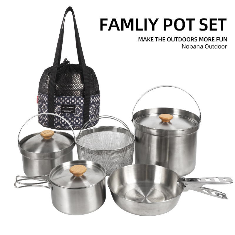 NOBANA Set Panci Baja Tahan Ka - Camping Cooking Organizer ulasan dan harga