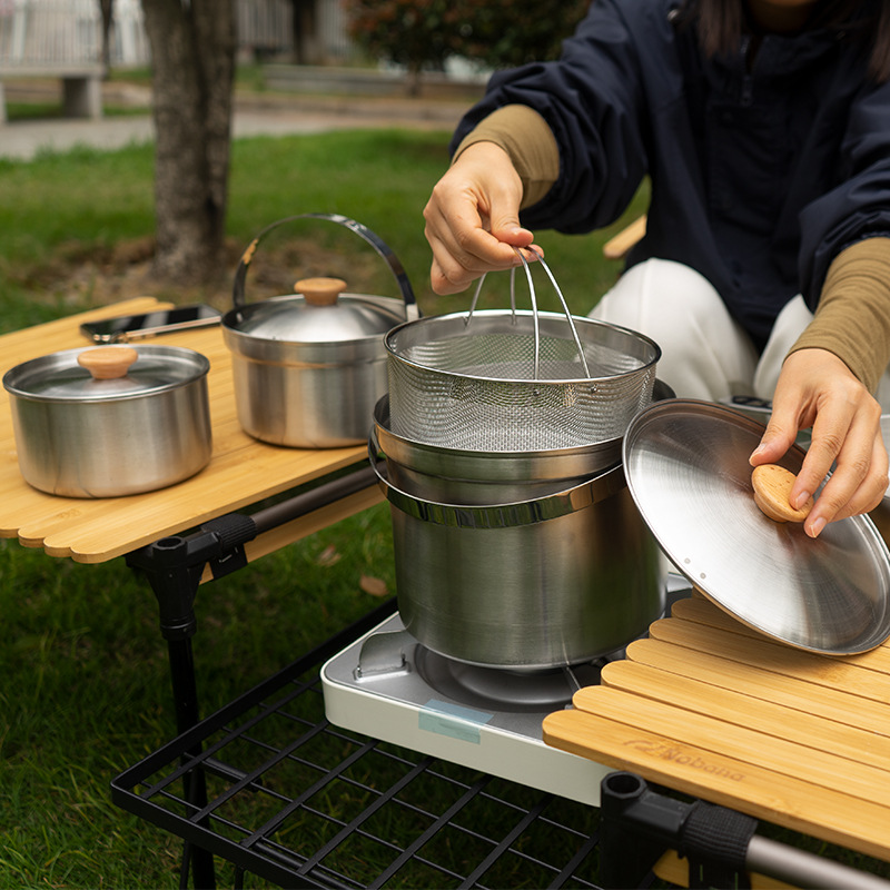 NOBANA Set Panci Baja Tahan Ka - Camping Cooking Organizer ulasan dan harga